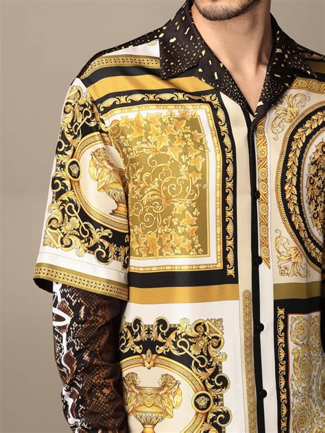 versace looking fake silk shirts